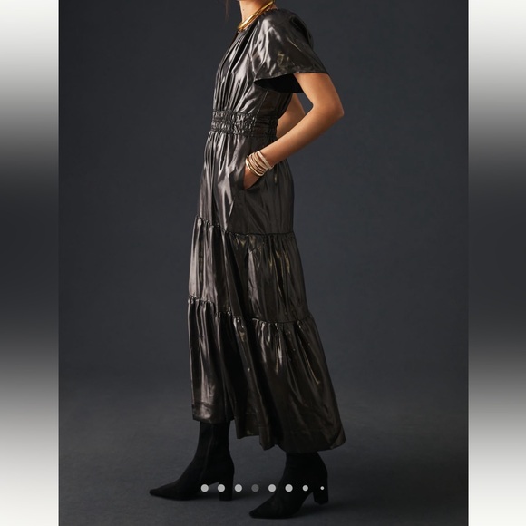 Anthropologie Somerset Dress Shine Edition in Carbon - Picture 3 of 7